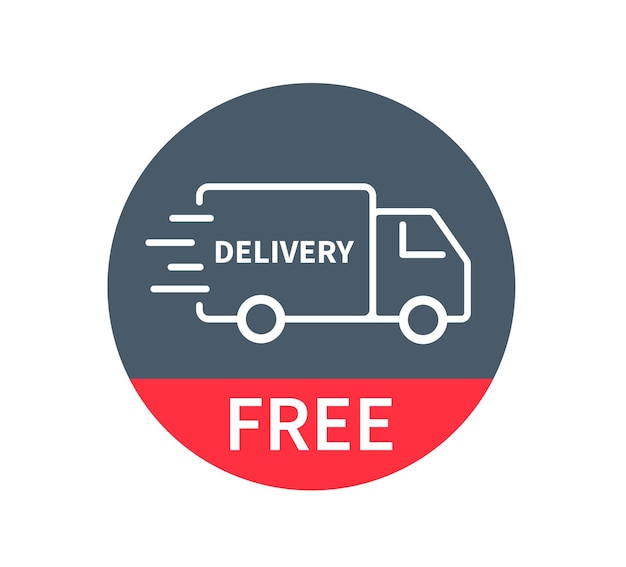 Vector free delivery truck icon fast shipping design for website and mobile apps vector illustration