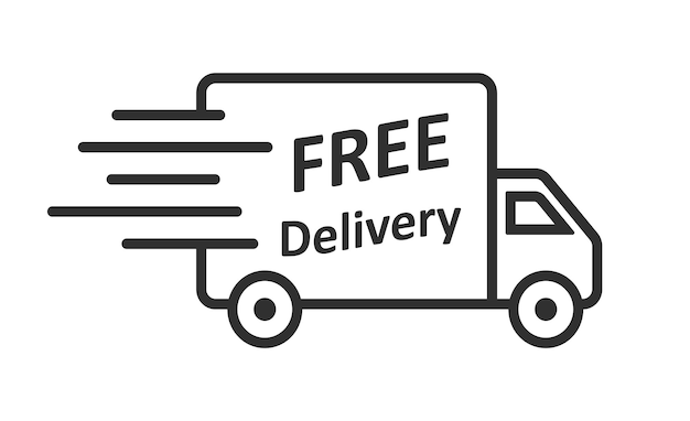 Free delivery truck iconVector illustration isolated on white background