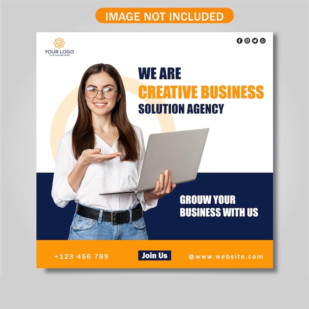 Free Digital marketing agency and corporate social media banner or instagram post template