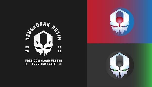 Free Download Skull Logo Design Template for apparel and e-sport company