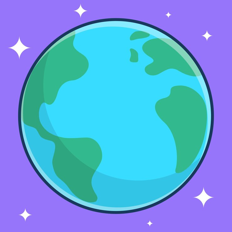 Vector 無料のアース・キューティ・カートゥーン・スタイルのイラスト