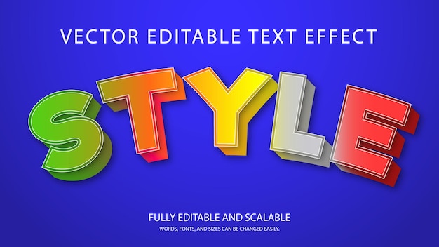 Free editable 3d vector text effect design