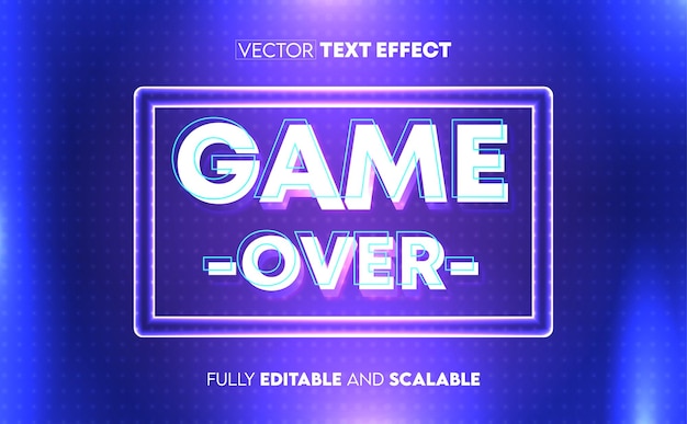 Free editable game over text effect vector and typeface