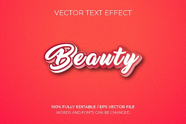 Free editable vector Beauty text effect typography style