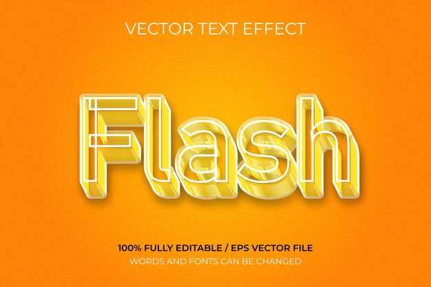 Stile di tipografia effetto testo flash vettoriale modificabile gratuito