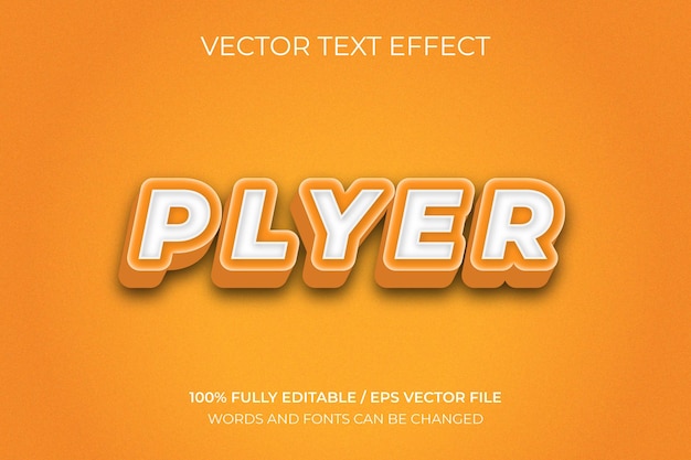 Free editable vector Plyer text effect typography style