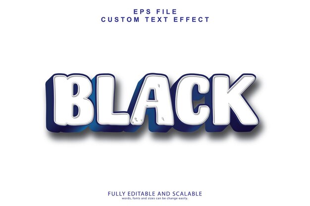 Free eps editable black text effect