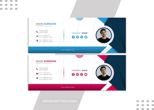 Free eps email signature template email footer and personal social media cover design vector minimal