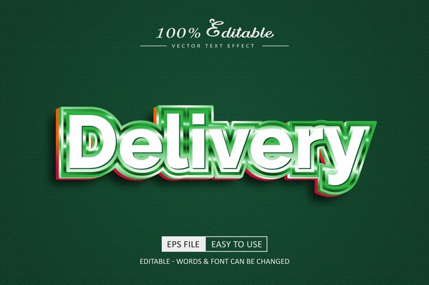 Vector free eps green bold delivery text effect