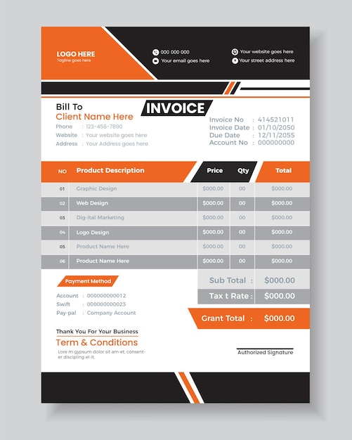 Vector free eps invoice design template