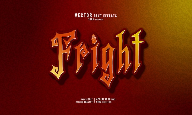 ベクトル 無料のeps vector fright編集可能な3dテキスト効果モックアップスタイルテンプレート