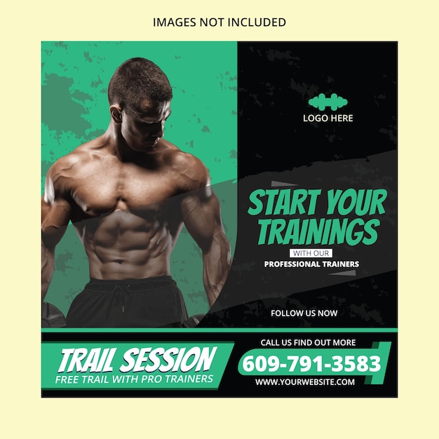 Free Fitness social media post template