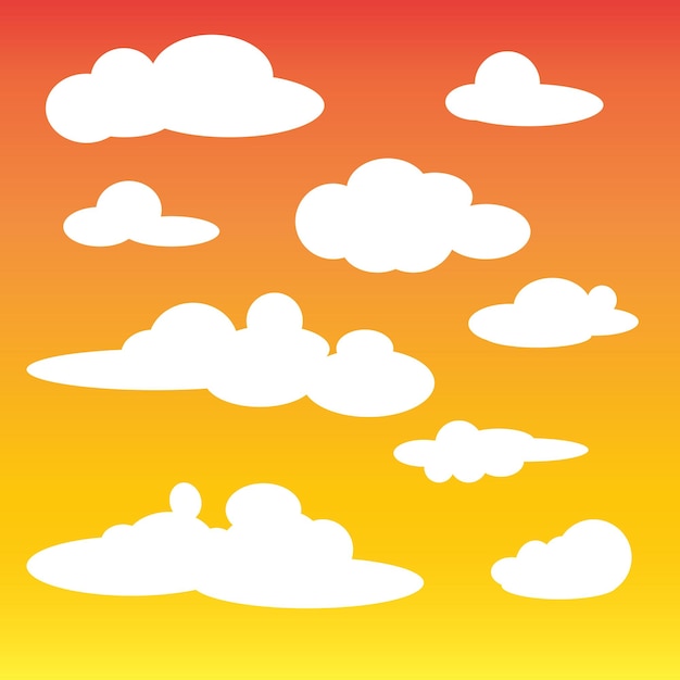 Free flat vector cloud set