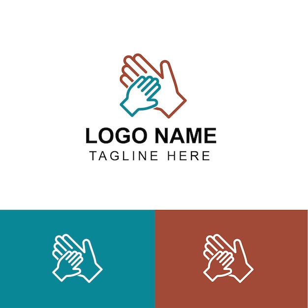 Free flat vector template for Ngo two hands charity logo