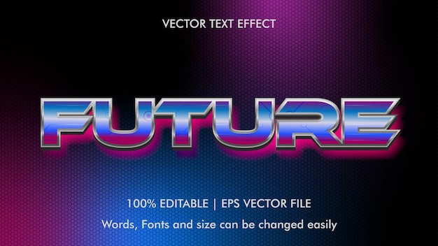 Vector free futuristic vector editable text effect