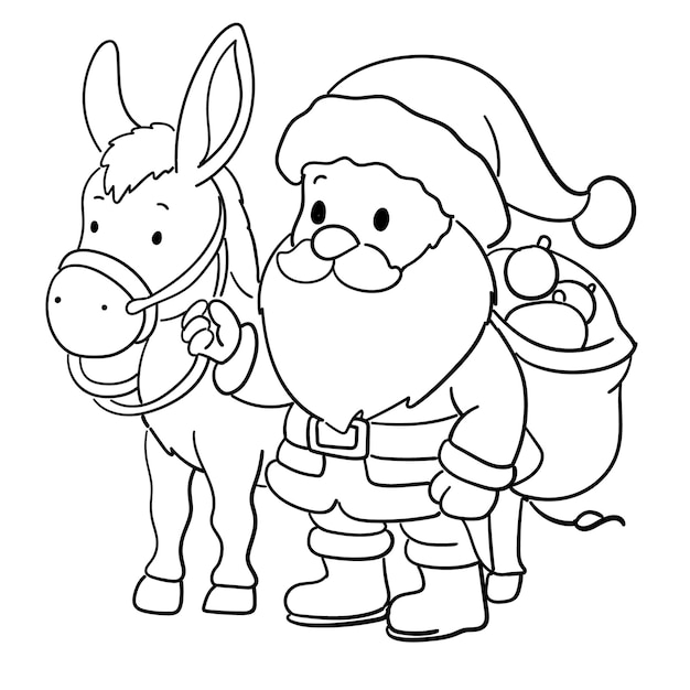 Vector free hand drawn christmas santa clause sketch vector illustration