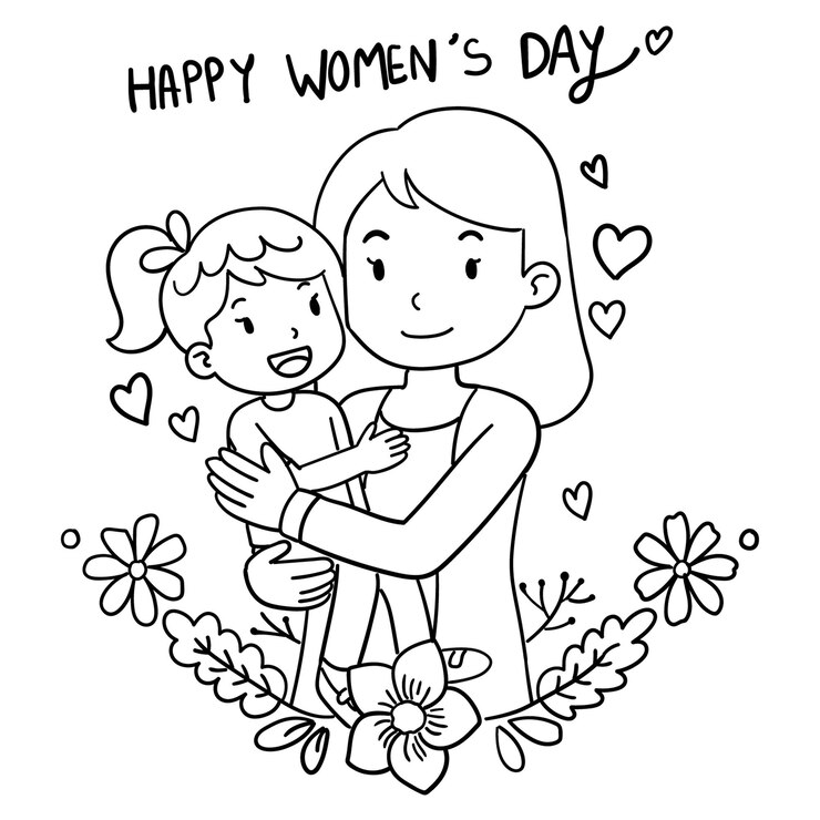 Vector free hand drawn sketch international womens day vector illustration
