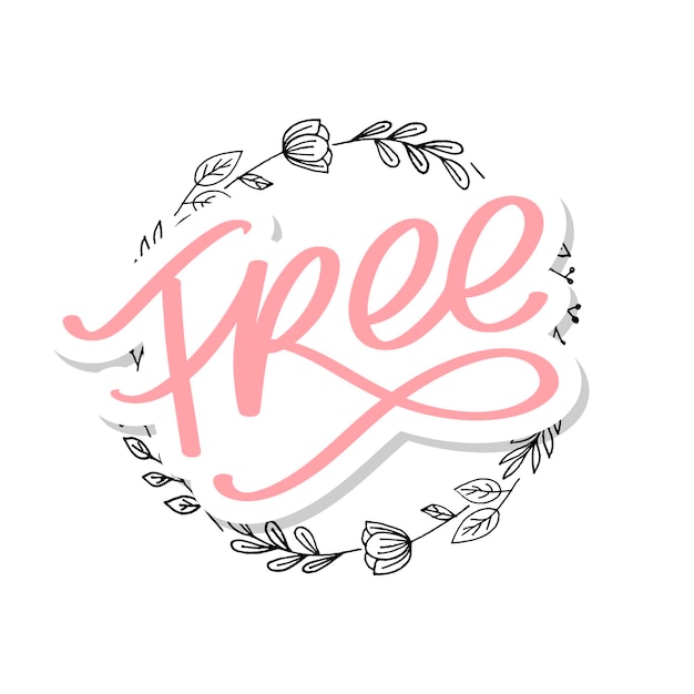 Free hand written lettering vector calligraphy brush