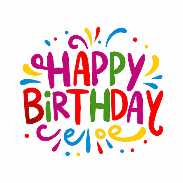 Vector free happy birthday coolurful text design