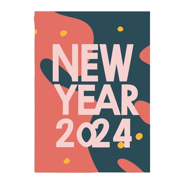 Vector free happy new year 2024 social media post template design