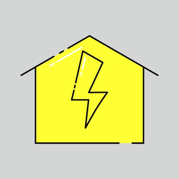 Бесплатный домашний логотип вектор милый молния наклейка гром молния электрический свет