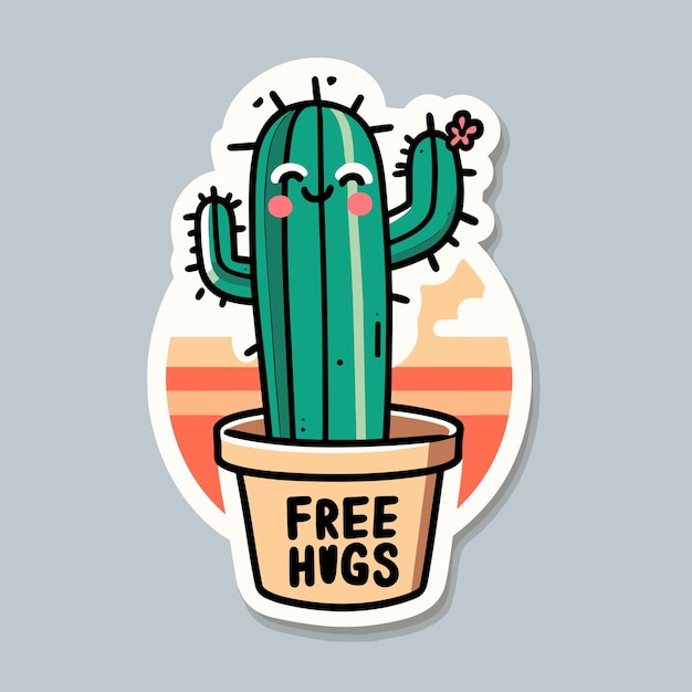 Vector free hugs cactus