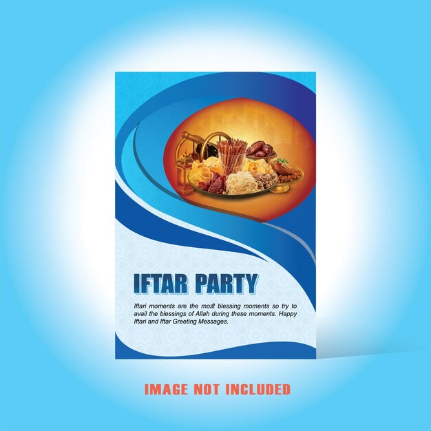 Vettore modello di progettazione volantino iftar party gratuito