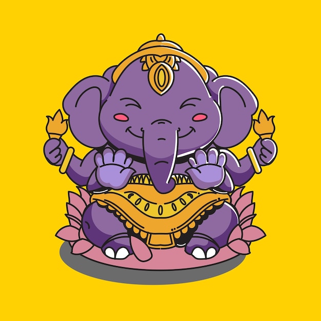 Vector free illustration of lord ganesha