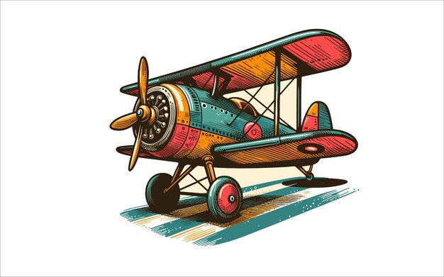 Vector free illustration vector doodle plane