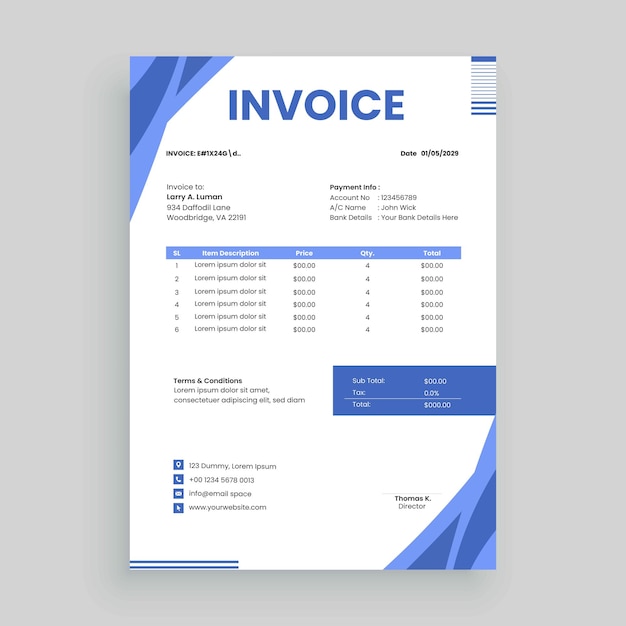 Premium Vector | Free invoice template Vector design for your business