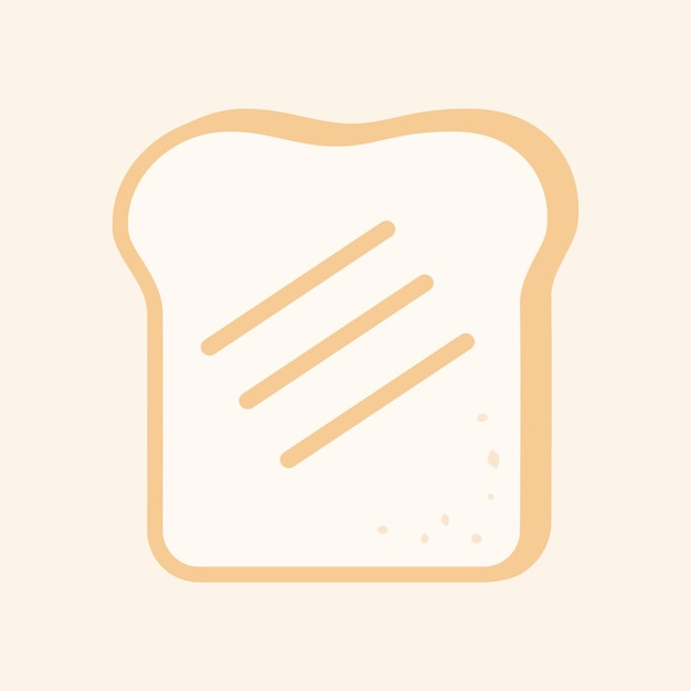 Бесплатная каваи милый кусочек хлеба тост векторная иллюстрация