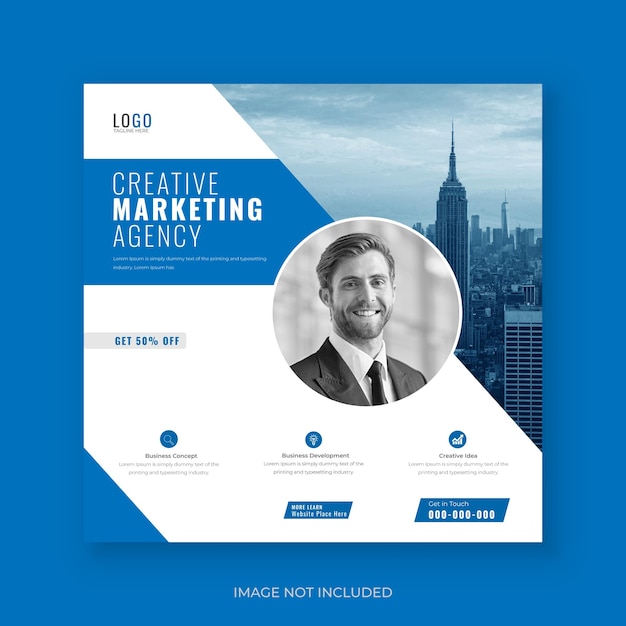 Free marketing Agency Social media post or social media template