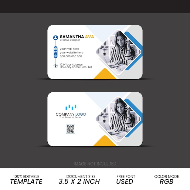 Бесплатный современный и чистый профессиональный шаблон визитной карточки