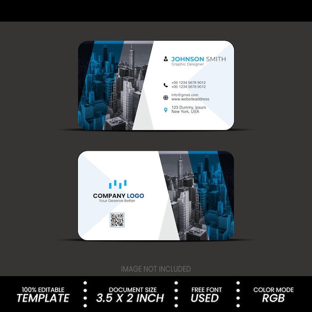 Free modern and clean professional business card template