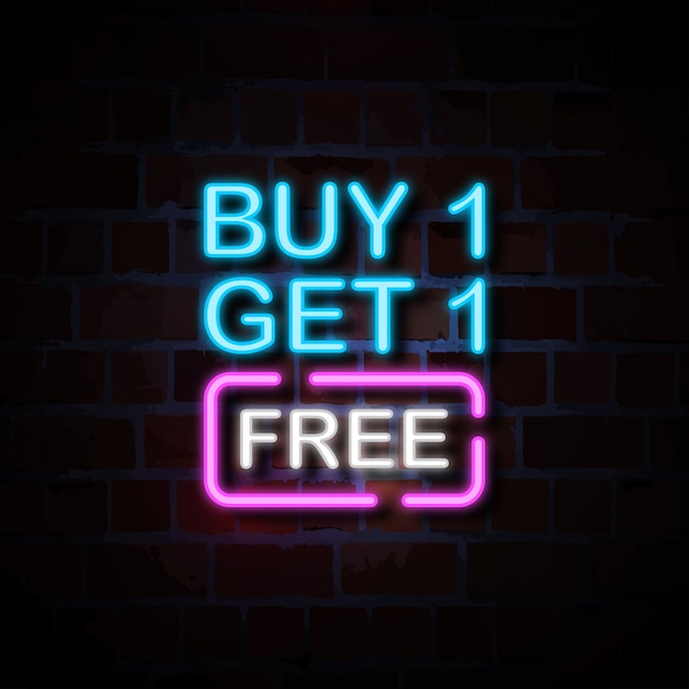 free neon style sign illustration