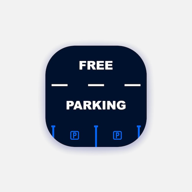 Free parking markup on black background illustration