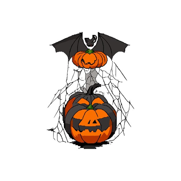 Free photo playful and retro inspired t shirt design by using pumpkin with Halloween elements