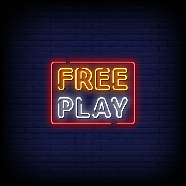 Free Play Neon Signs Style Text