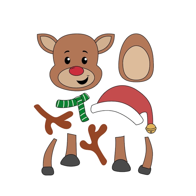 Vector free printable build a reindeer activity