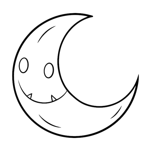 Free Printable Halloween Moon Coloring Page for Kids and Adults