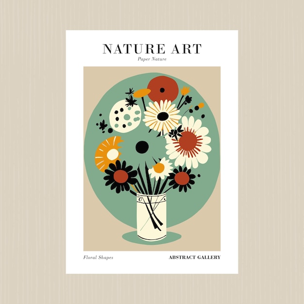 free printable poster retro flower bouquet