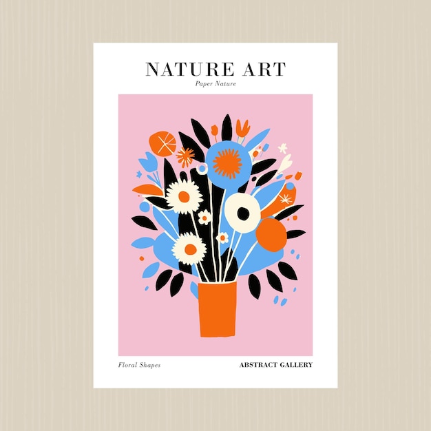 free printable poster retro flower bouquet