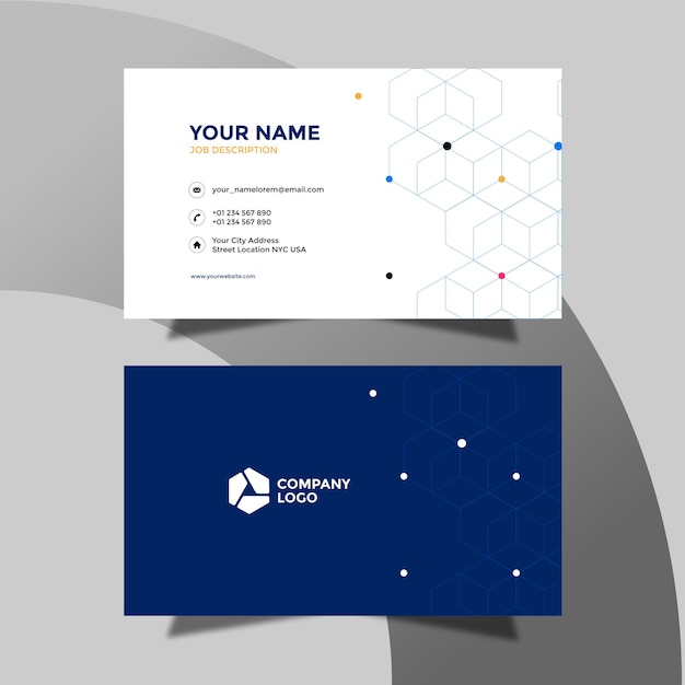 Free PSD blue theme modern and professional business card template