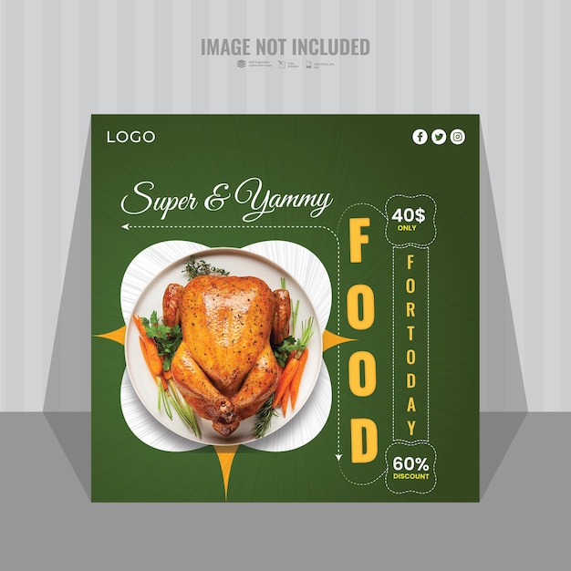 Free psd food social media promotion and instagram banner post design template