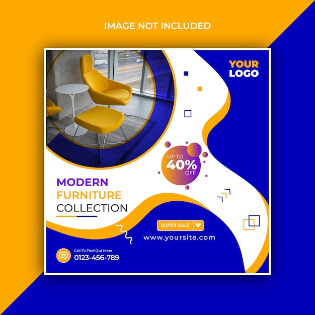 Vector free psd furniture sale instagram post and social media template