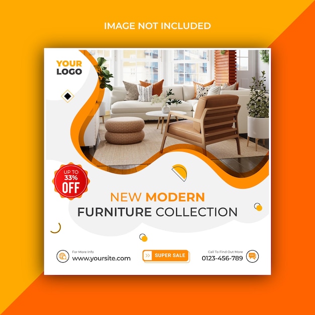 Vector free psd furniture sale instagram post and social media template