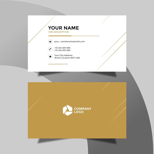 Free PSD gold theme modern and professional business card template