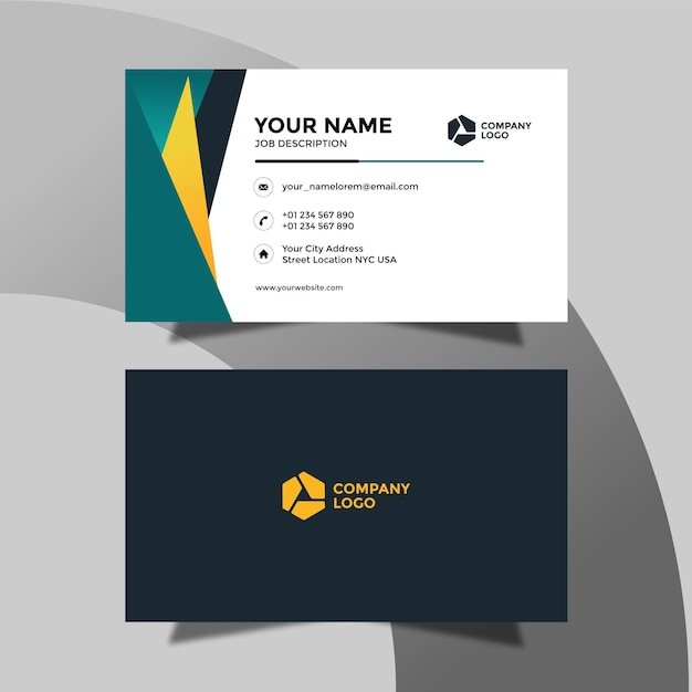 Free PSD mixed green theme modern and professional business card template