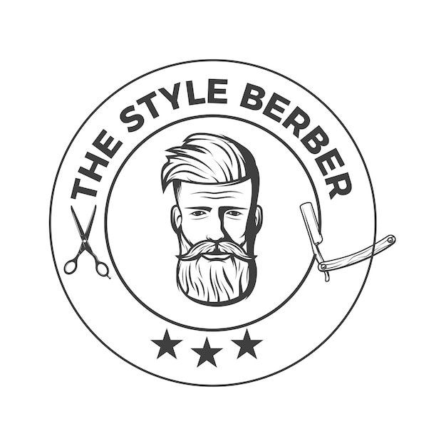 Vector free psd the style barber logo