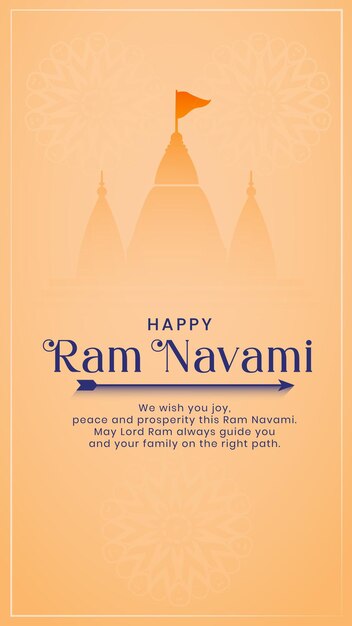 Vector free religious indian happy ram navami festival greeting social media story vector